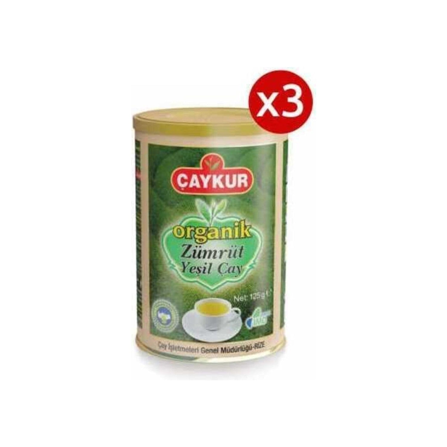 Caykur Organik Zumrut green tea 125 g x 3 pieces black tea Icerikli flavorful - MALLTURK