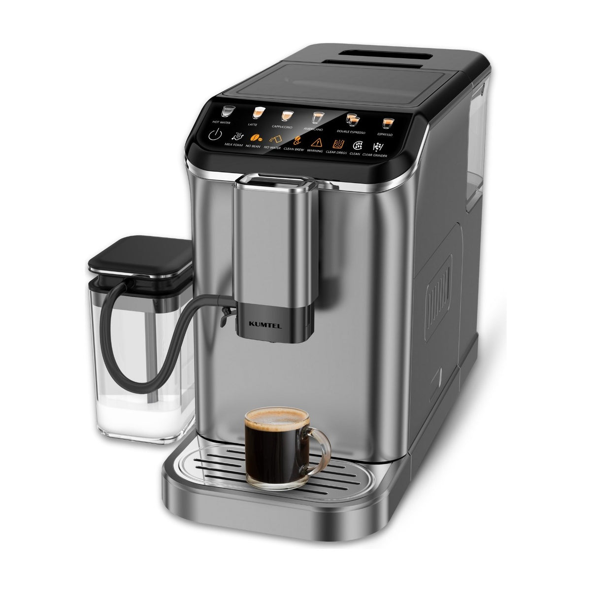 Kumtel LatteNow HCM-02 Fully Automatic Espresso Machine with Coffee Grinder, 1350 W - MALLTURK