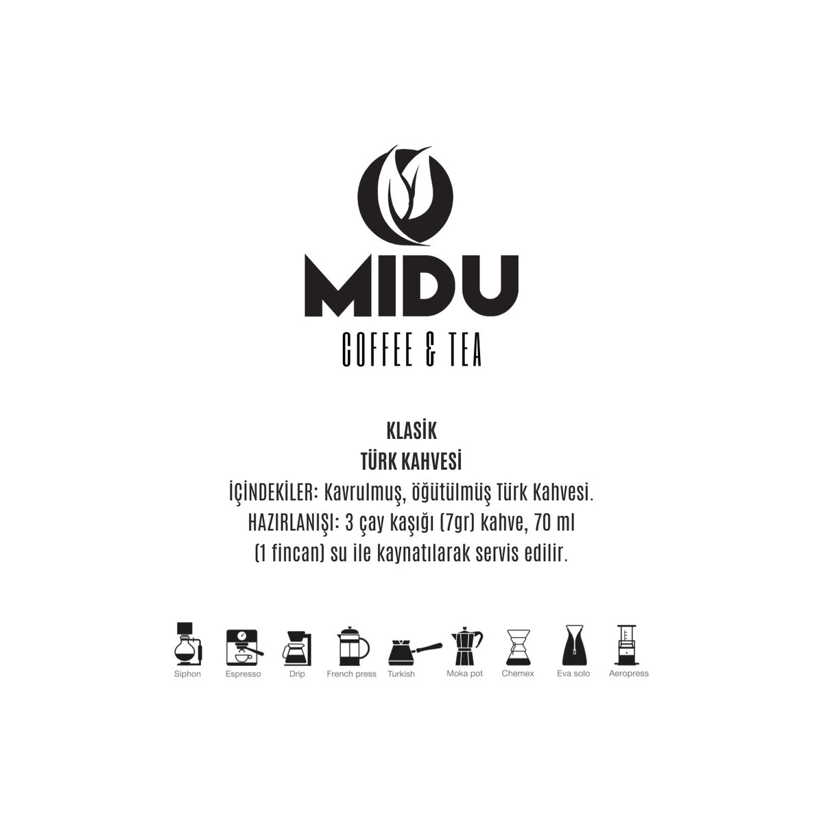 Midu Classic Turkish Coffee 250 g - MALLTURK