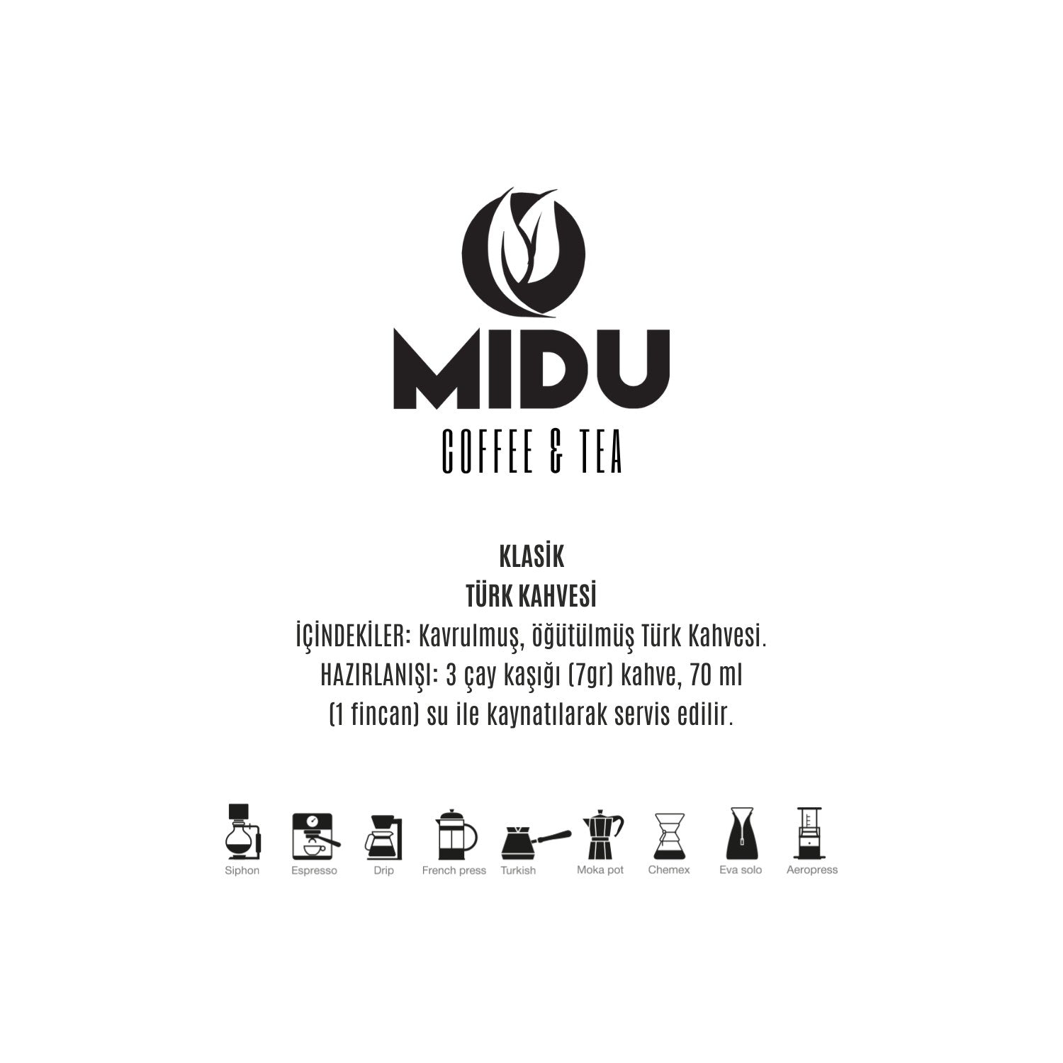 Midu Classic Turkish Coffee 250 g - MALLTURK