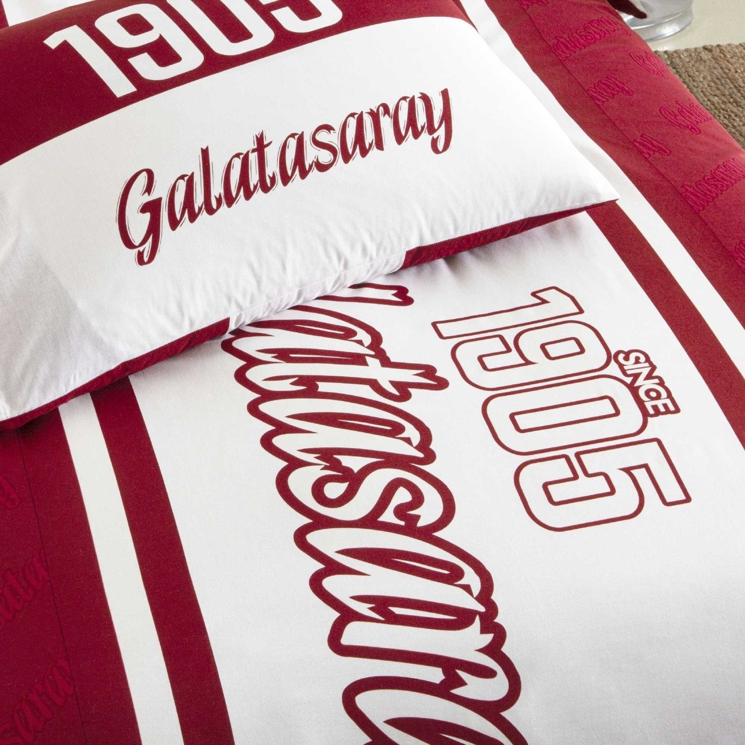 Tac Lisansli Galatasaray 1905 Glow Single Cotton Duvet Cover Set - MALLTURK