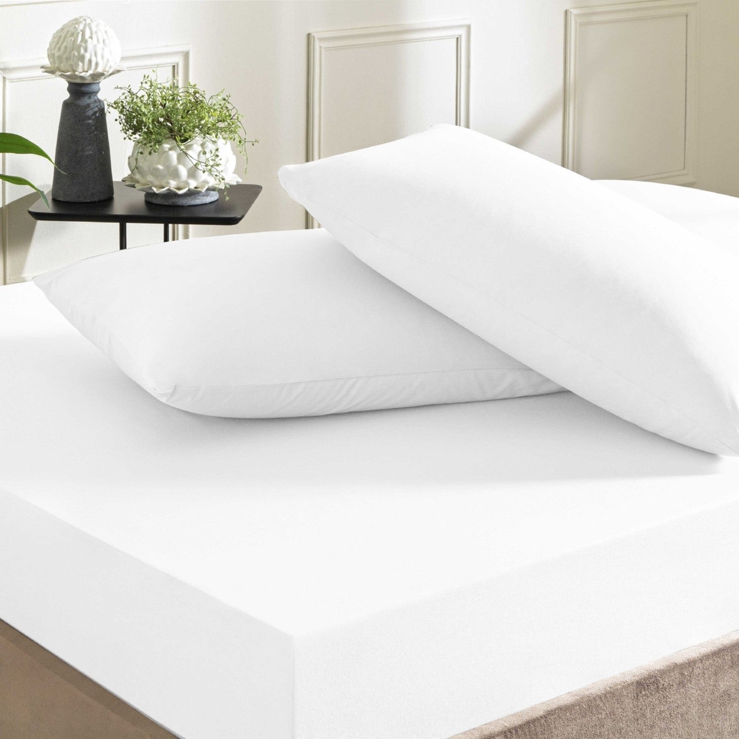 Tac color dreams ranforce Double Bed Sheet Set White - MALLTURK