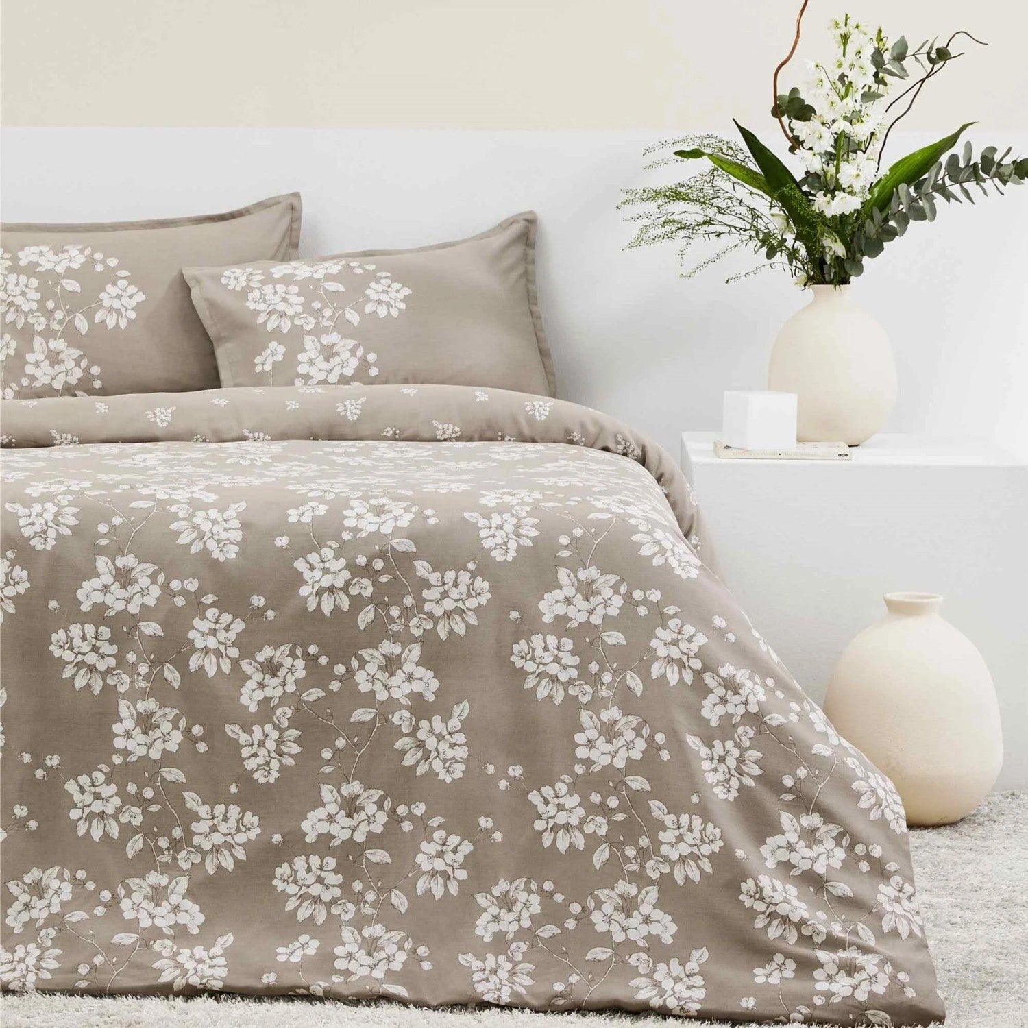 Tac Reborn Marlowe Organic Sateen Double Duvet Cover Set Mink - MALLTURK