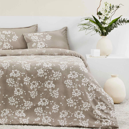 Tac Reborn Marlowe Organic Sateen Double Duvet Cover Set Mink - MALLTURK