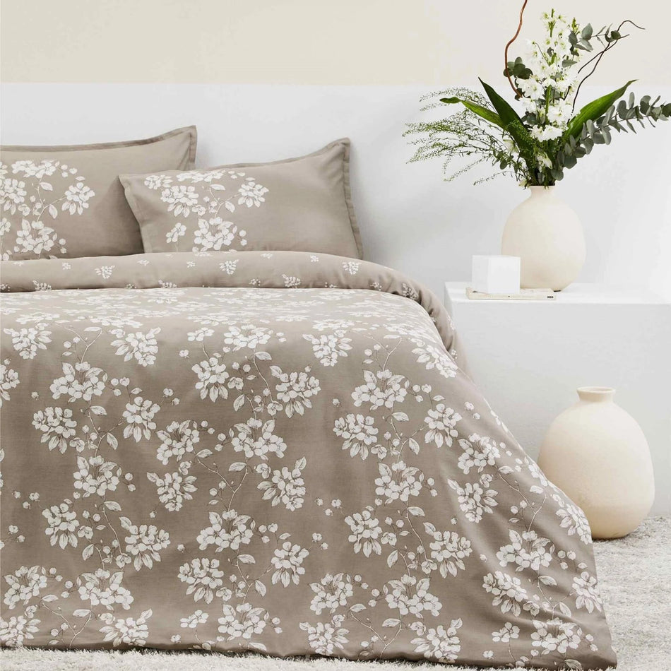 Tac Reborn Marlowe Organic Sateen Double Duvet Cover Set Mink - MALLTURK