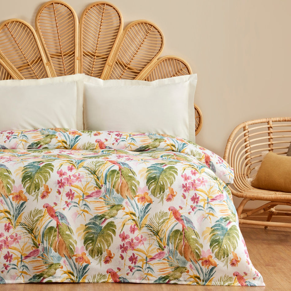 Karaca Home Alva 100% Cotton Single Bedspread Green PP - MALLTURK