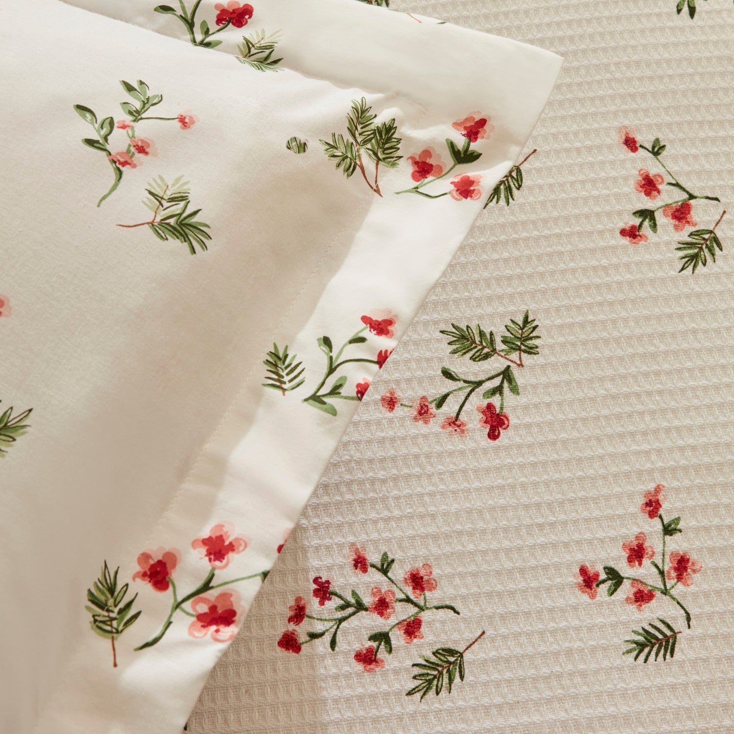 Karaca Home Silvie 100% Cotton Double Bed Quilted Bedding Set Red - MALLTURK