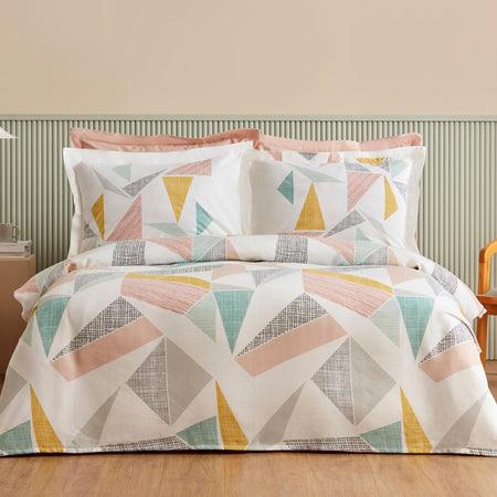 Karaca Home Lenny 100% Cotton Double Bed Quilted Bedding Set Multicolor - MALLTURK