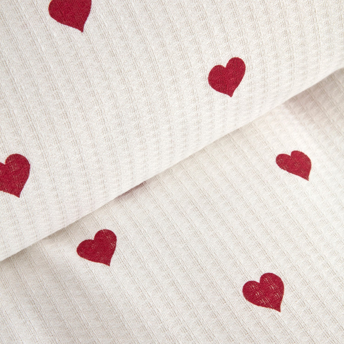 Karaca Home Amour Heart Pattern 100% Cotton Double Bed Quilted Bedding Set Red - MALLTURK
