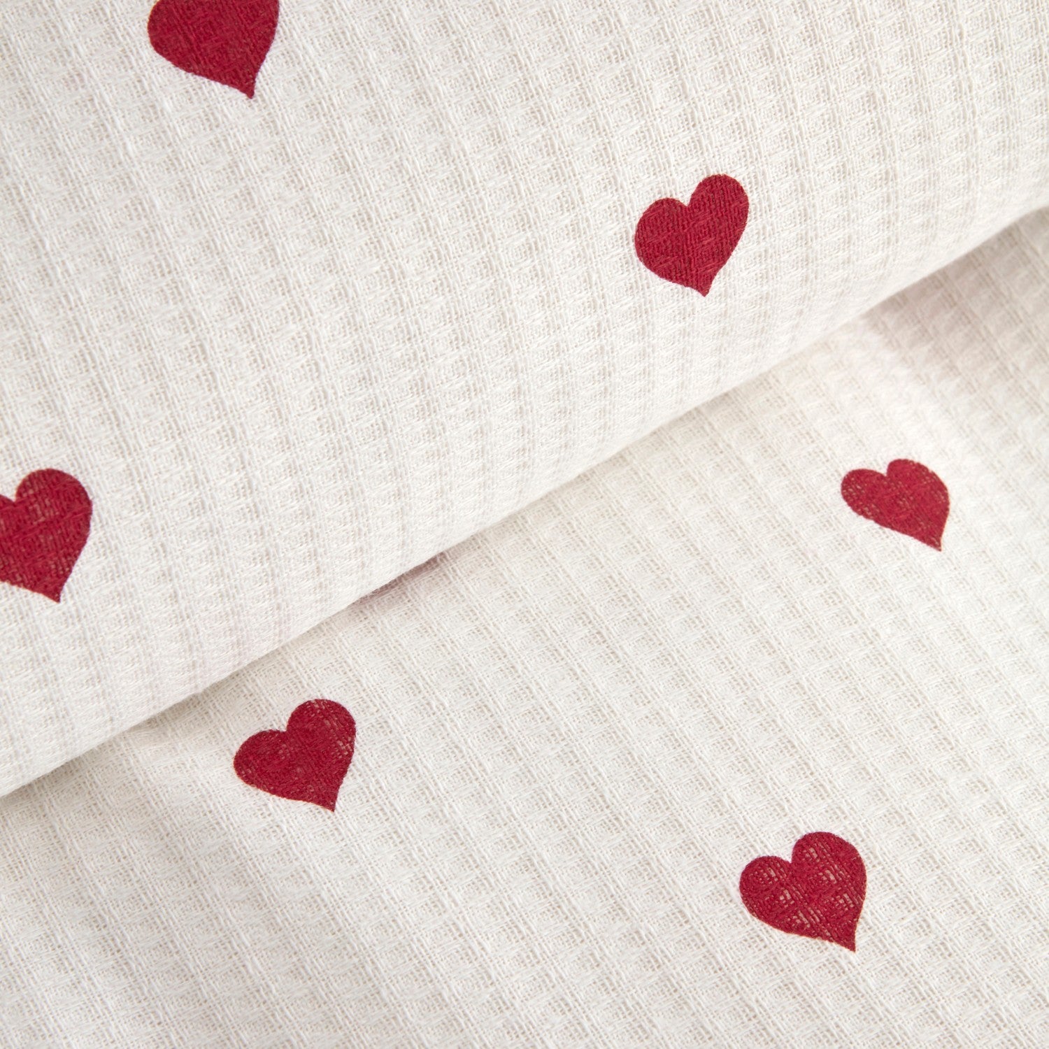 Karaca Home Amour Heart Pattern 100% Cotton Double Bed Quilted Bedding Set Red - MALLTURK