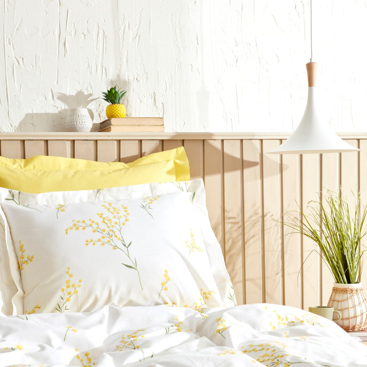 Karaca Home Loretta 100% Cotton Single Duvet Cover Set Yellow - MALLTURK