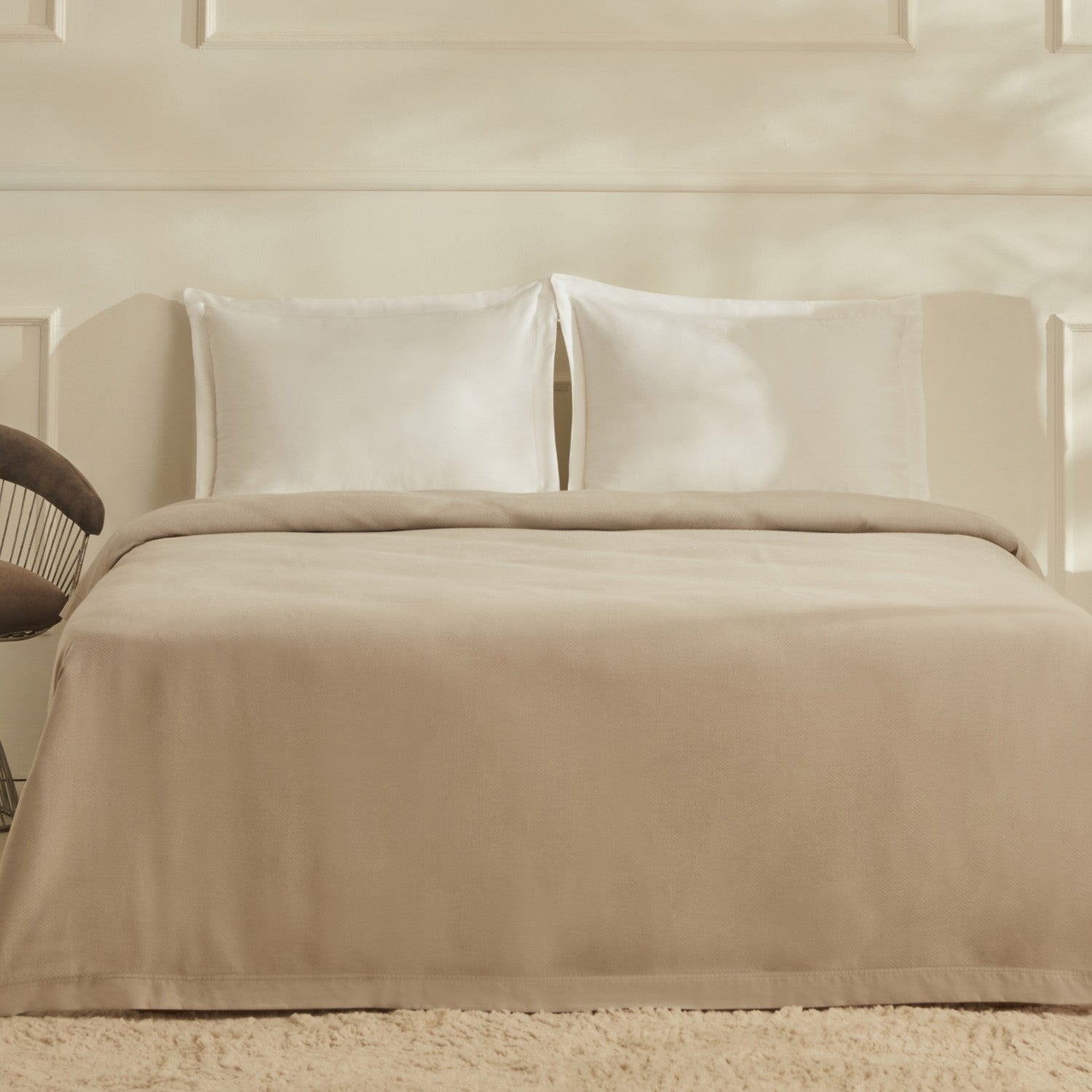 Karaca Home Vian Double Bamboo Quilted Bedspread Stone - MALLTURK