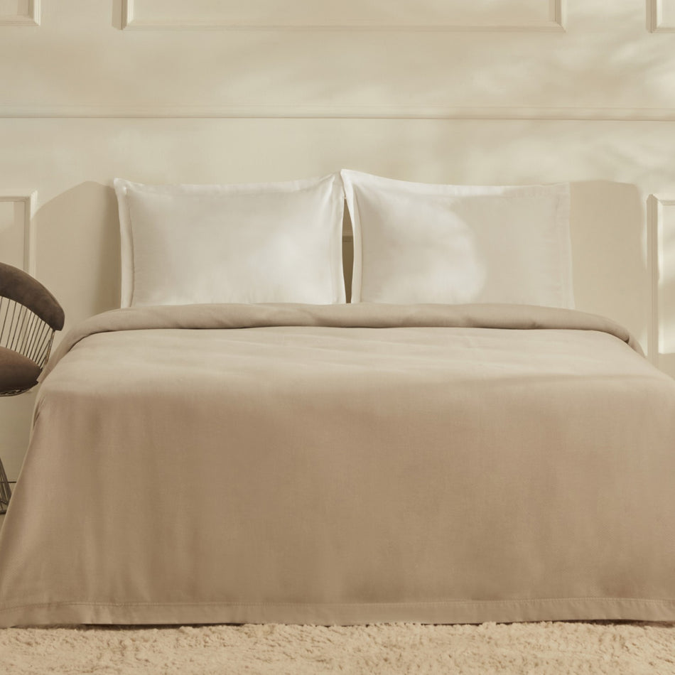 Karaca Home Vian Double Bamboo Quilted Bedspread Stone - MALLTURK