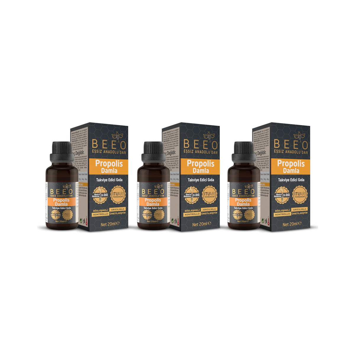 BEE'O Propolis Drops 60 ml Natural and Additive-Free Dietary Supplement - MALLTURK