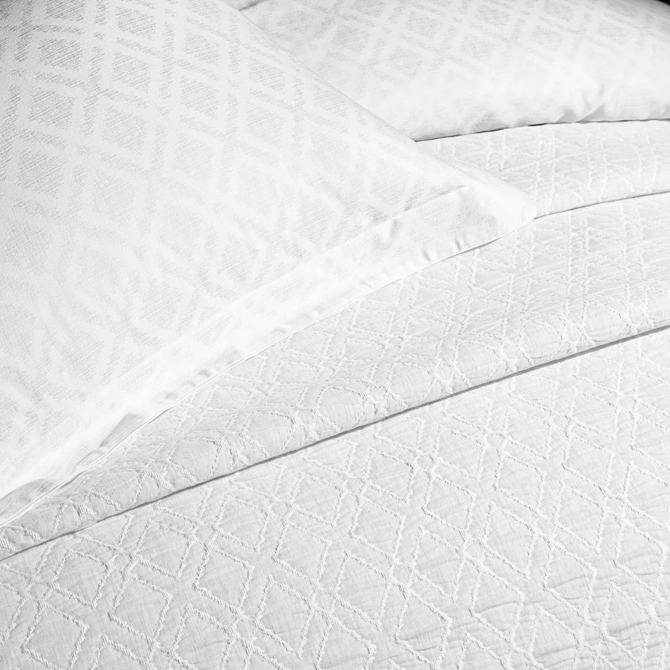 Tac Bellamy With Bedspread Double Duvet Cover Set White - MALLTURK