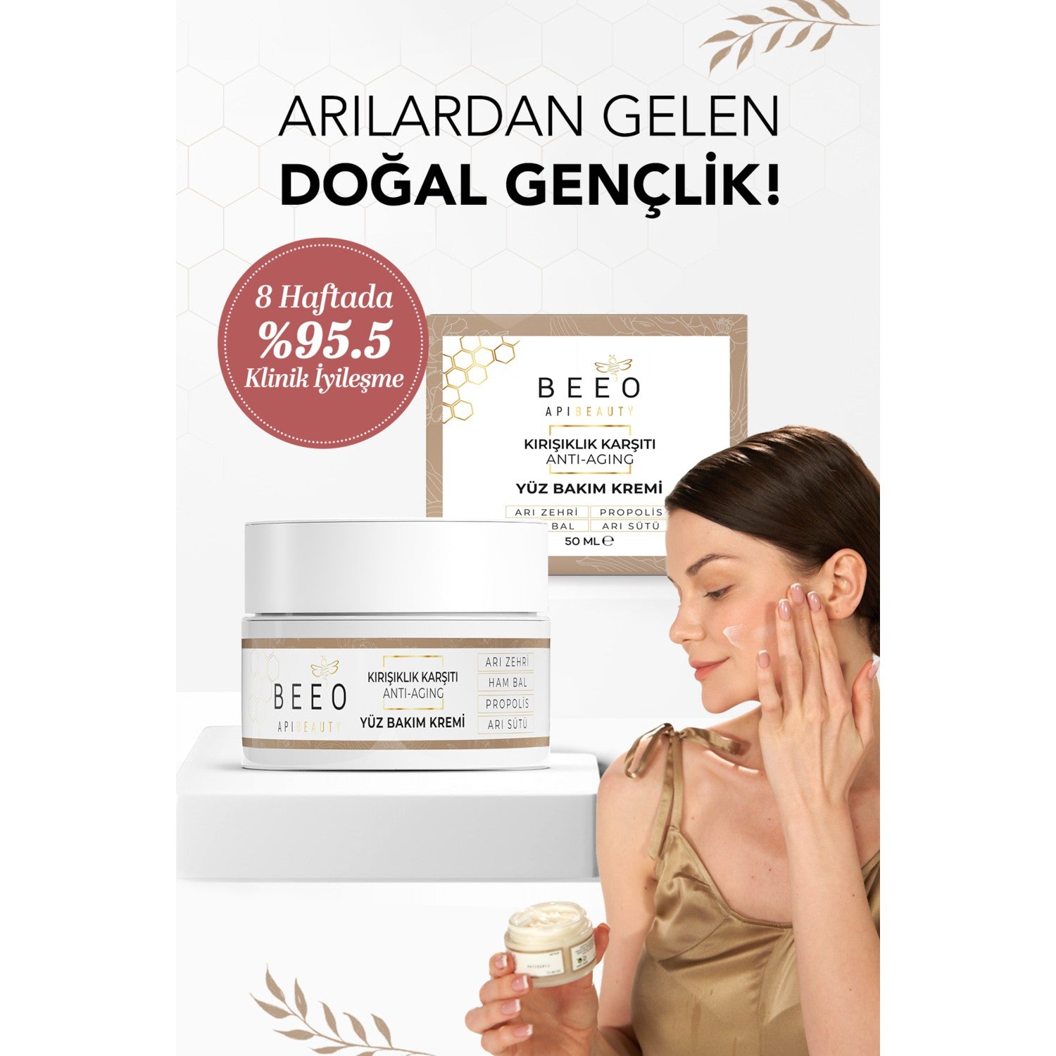 BEE'O Apibeauty With Bee Venom With Propolis With Royal Jelly Anti-Aging Face Care Cream 50 ml