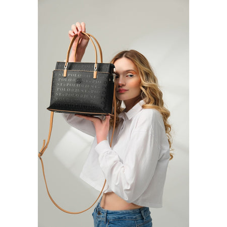 Just Polo Women's 5-Compartment Embossed Hand and Shoulder Bag JPM4045 Women's Bag - MALLTURK