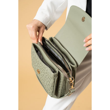 Just Polo Women's White Two-Strap 3-Compartment Shoulder and Crossbody Bag JPS2185 White - MALLTURK