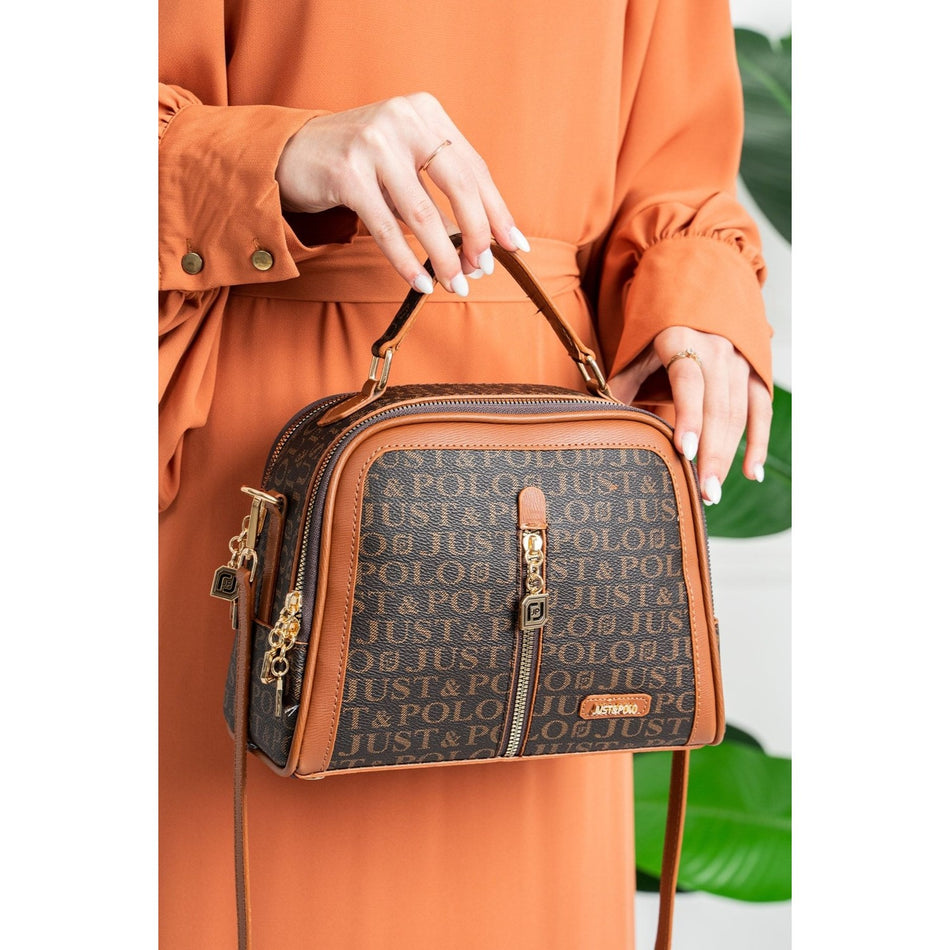 Just Polo Handbag with Shoulder Strap, 2 Compartments, Women's Bag Red - MALLTURK