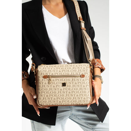 Just Polo Women's Shoulder Bag Length 24 cm, Width 28 cm Sand - Tan - MALLTURK