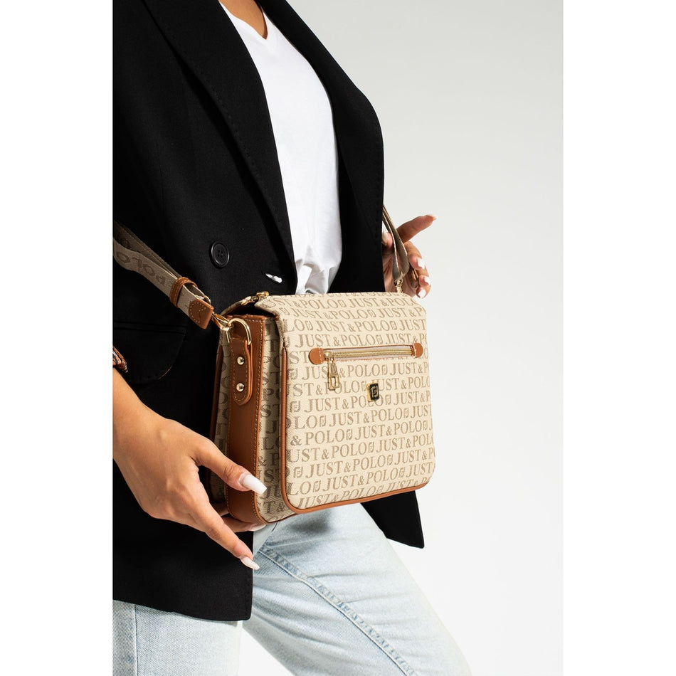 Just Polo Women's Shoulder Bag Length 24 cm, Width 28 cm Sand - Tan - MALLTURK