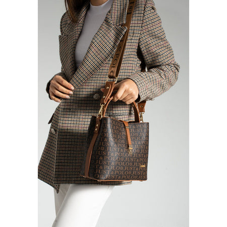 Just Polo Women's Hand and Shoulder Bag 2055 Brown Tan Stylish Look for Everyday Use - MALLTURK