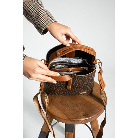 Just Polo Women's Hand and Shoulder Bag 2055 Brown Tan Stylish Look for Everyday Use - MALLTURK