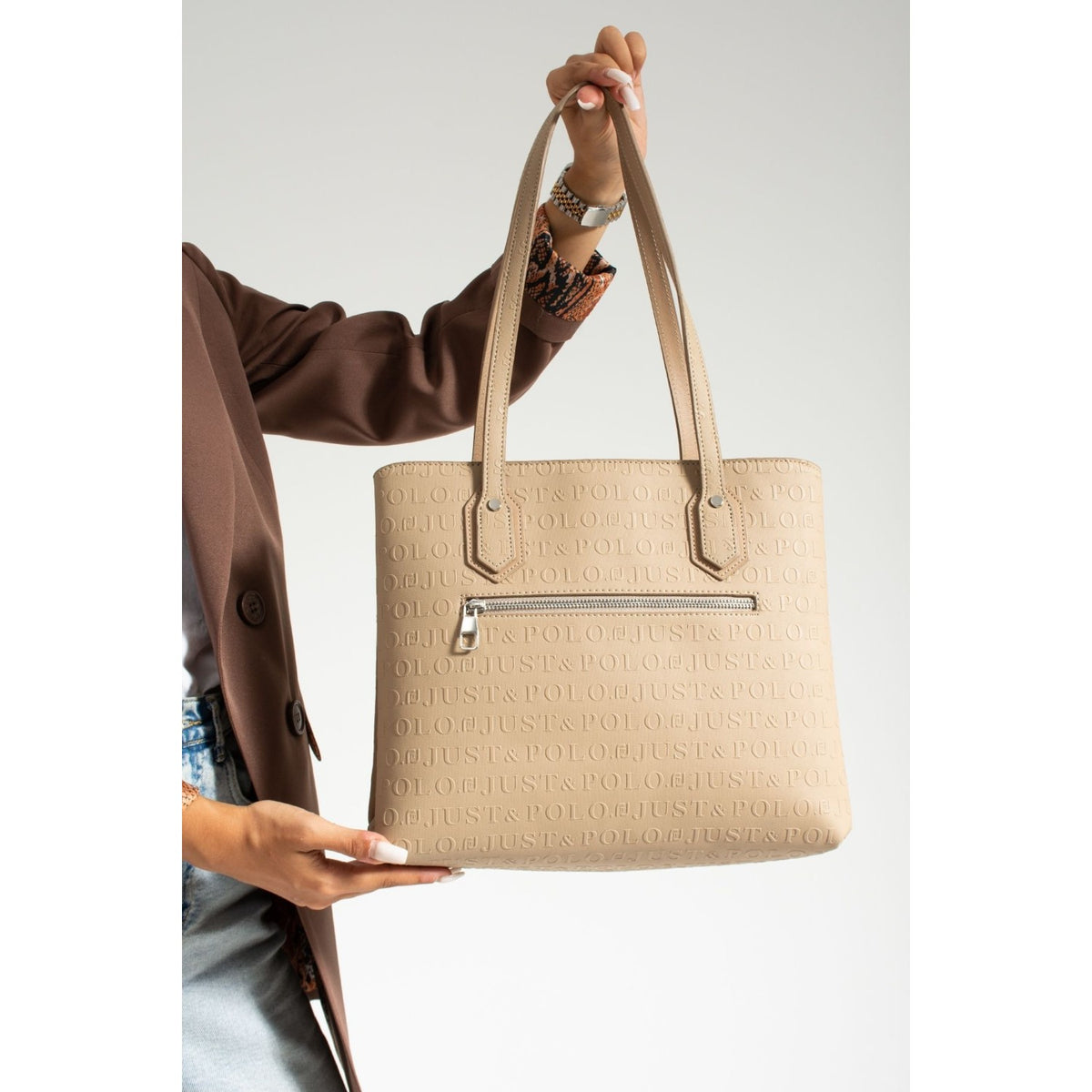 Just Polo Women's Shoulder Bag 33 cm x 30 cm Sand - MALLTURK