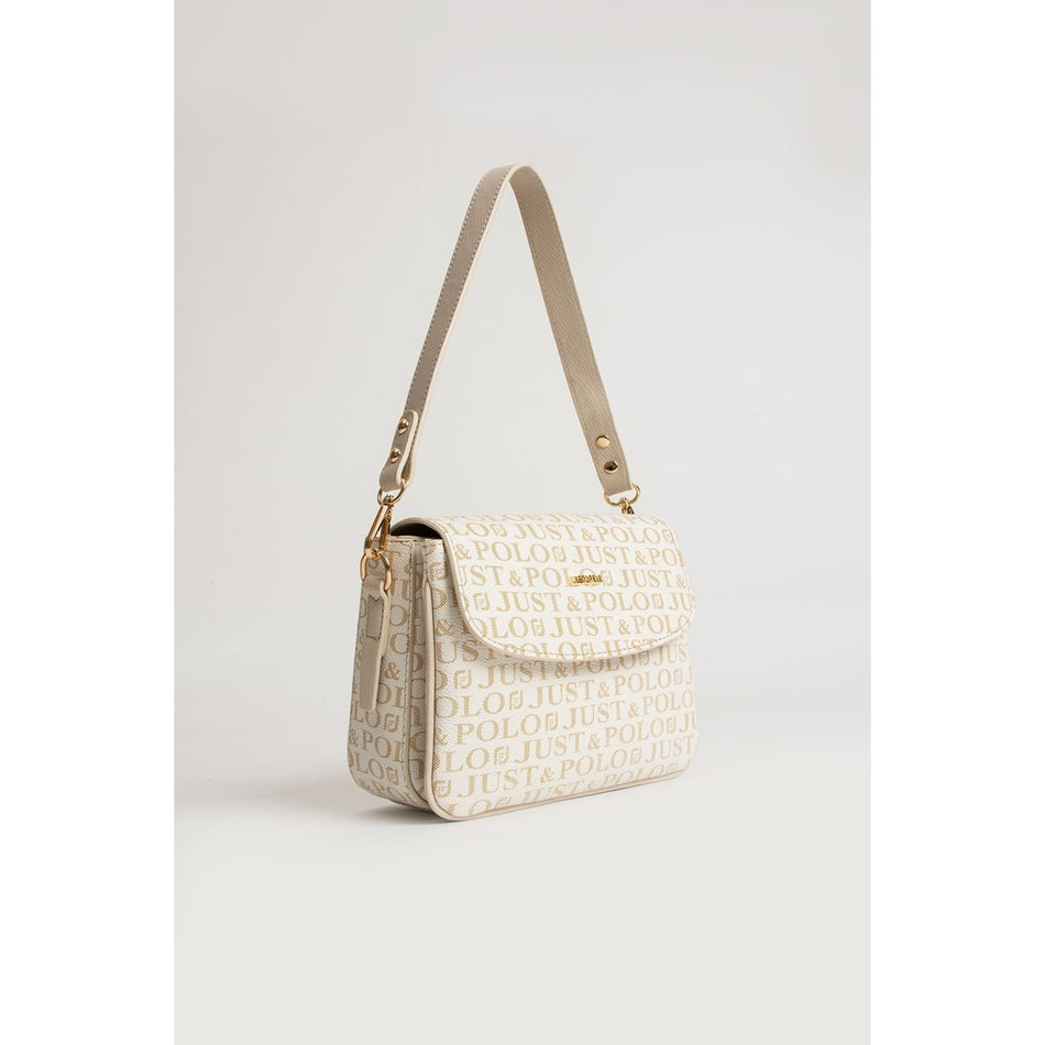 Just Polo Women's Medium Shoulder Bag, 2 Straps, 2 Compartments JPM2197 Cream - MALLTURK