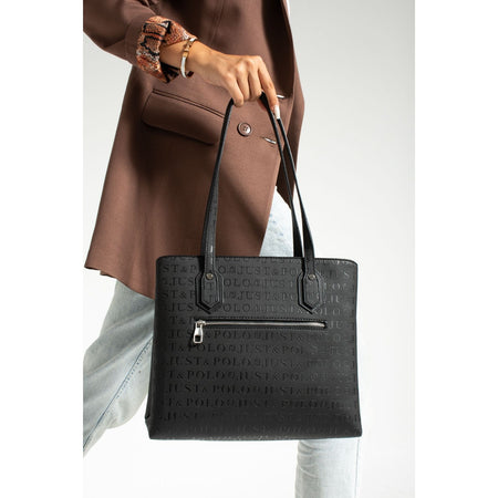 Just Polo Women's Shoulder Bag Black 33 cm x 30 cm - MALLTURK