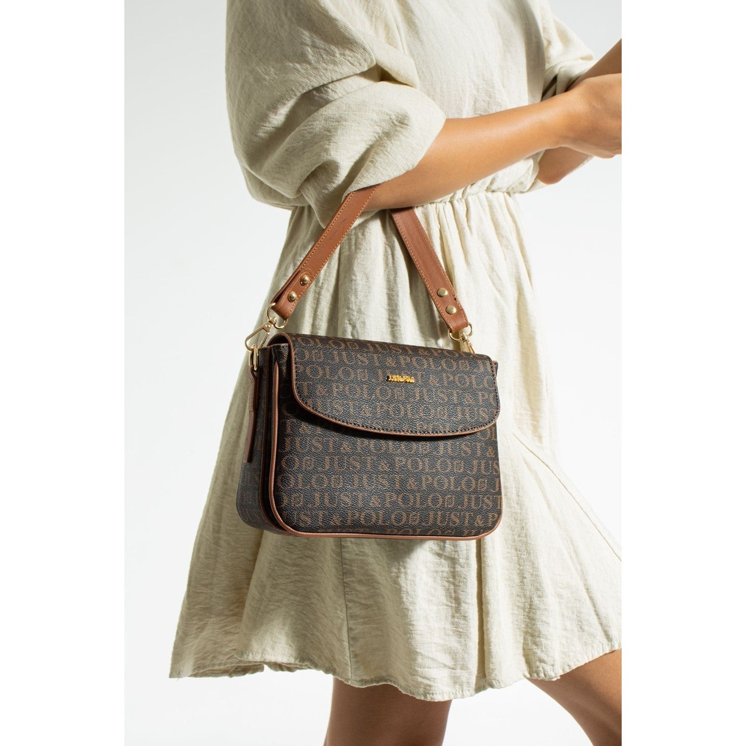 Just Polo Women's Medium Shoulder Bag, 2 Straps, 2 Compartments JPM2197 Yellow - MALLTURK
