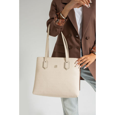 Just Polo Women's Shoulder Bag 33 cm x 30 cm Cream - MALLTURK