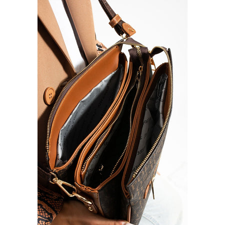 Just Polo Women's Shoulder Bag Length 24 cm, Width 28 cm Brown - Tan - MALLTURK