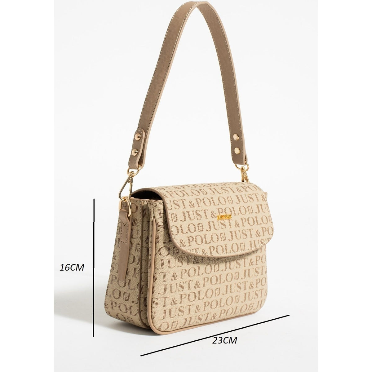 Just Polo 2-Compartment Shoulder Bag Sand - MALLTURK