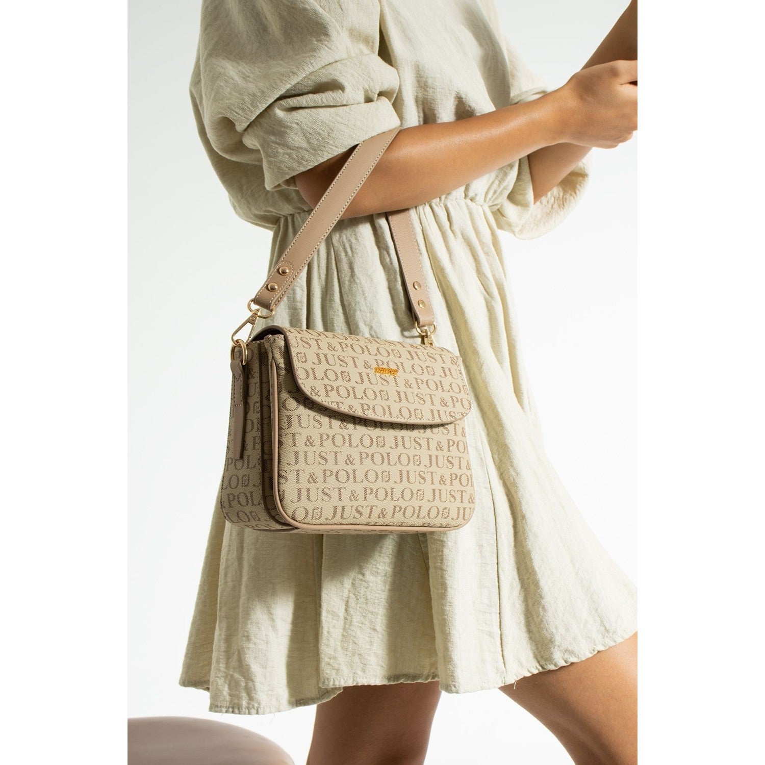 Just Polo 2-Compartment Shoulder Bag Sand - MALLTURK
