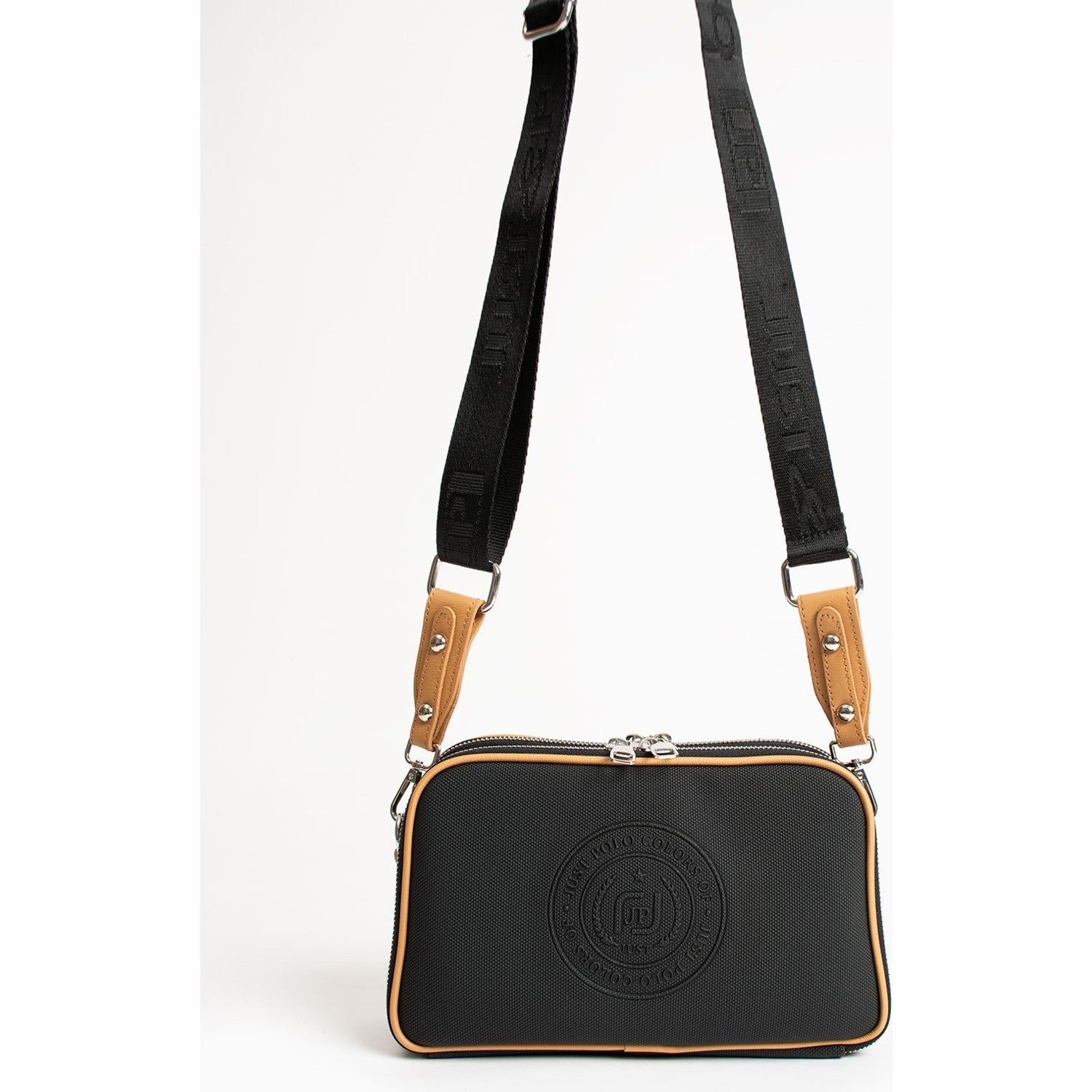 Just Polo Women's Shoulder & Messenger Bag Black - Tan - MALLTURK