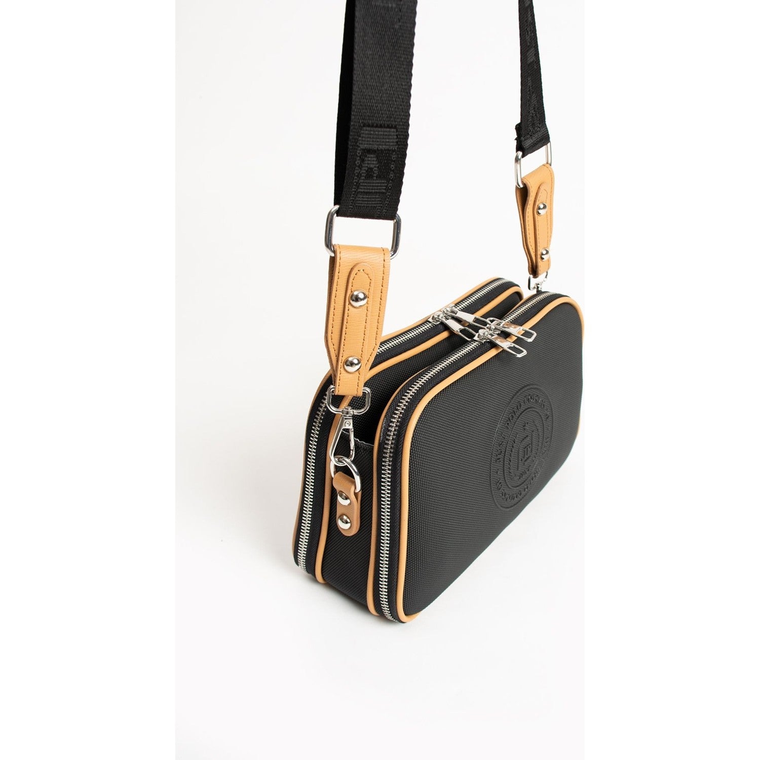 Just Polo Women's Shoulder & Messenger Bag Black - Tan - MALLTURK