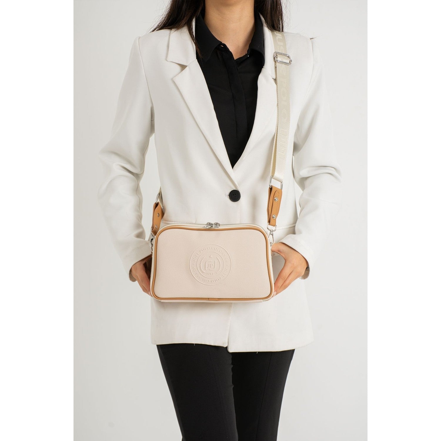 Just Polo Women's Shoulder & Messenger Bag Cream - Tan - MALLTURK