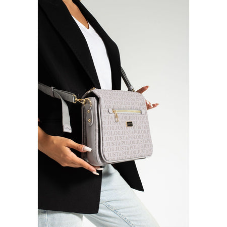 Just Polo Women's Shoulder Bag Length 24 cm, Width 28 cm Light Gray - MALLTURK