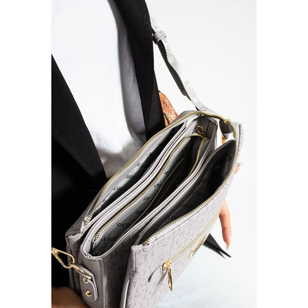 Just Polo Women's Shoulder Bag Length 24 cm, Width 28 cm Light Gray - MALLTURK