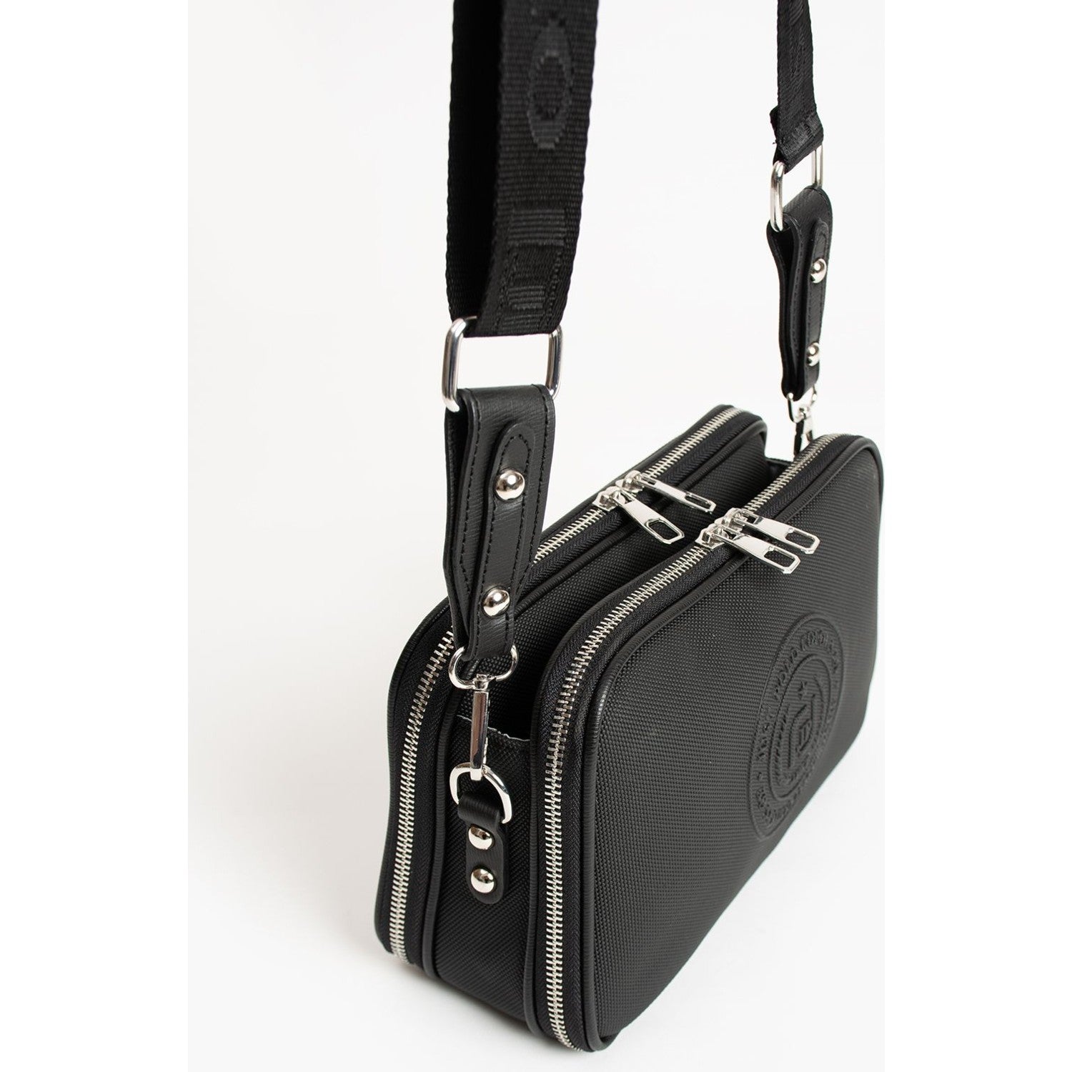 Just Polo New Season Lacoste Fabric Black Women's Shoulder Bag - MALLTURK
