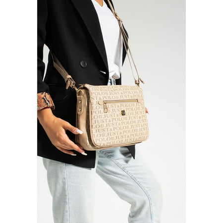 Just Polo Women's Shoulder Bag Length 24 cm, Width 28 cm Sand - MALLTURK