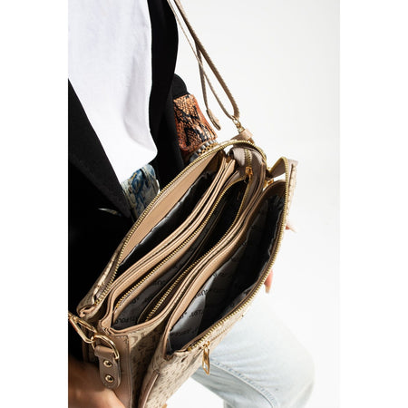 Just Polo Women's Shoulder Bag Length 24 cm, Width 28 cm Sand - MALLTURK