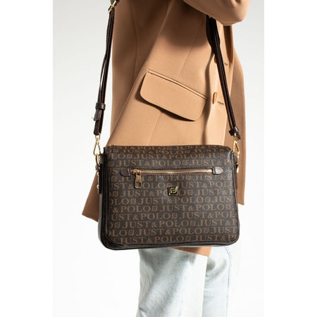 Just Polo Women's Shoulder Bag Length 24 cm, Width 28 cm Brown - MALLTURK
