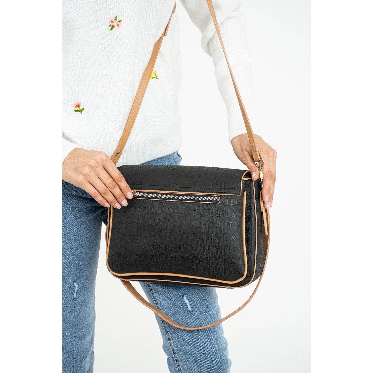 Just Polo New Season Women's Bag JPM4063 Black/Tan - MALLTURK