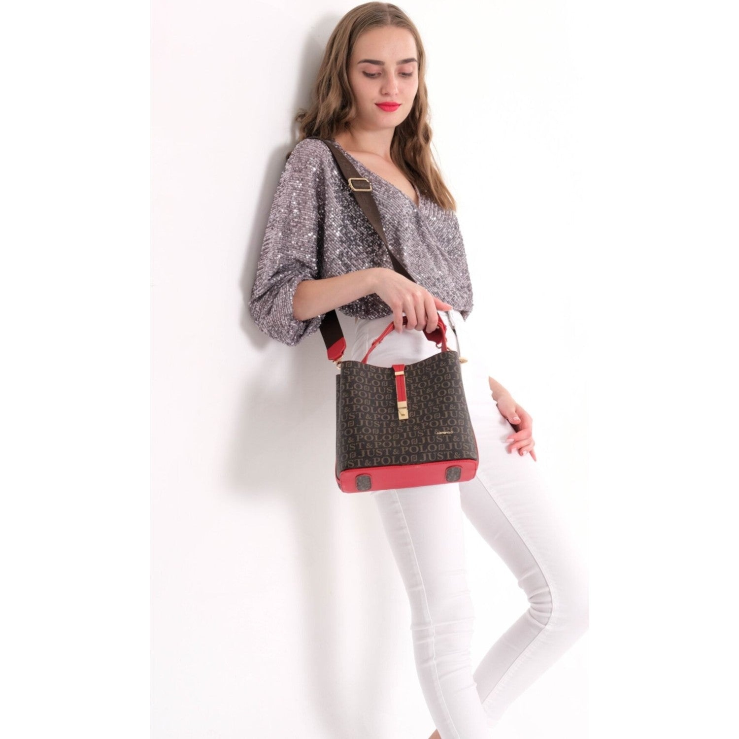 Just Polo Women's Brown Shoulder Bag Women's Handbag - MALLTURK