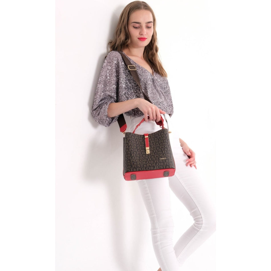 Just Polo Women's Brown Shoulder Bag Women's Handbag - MALLTURK