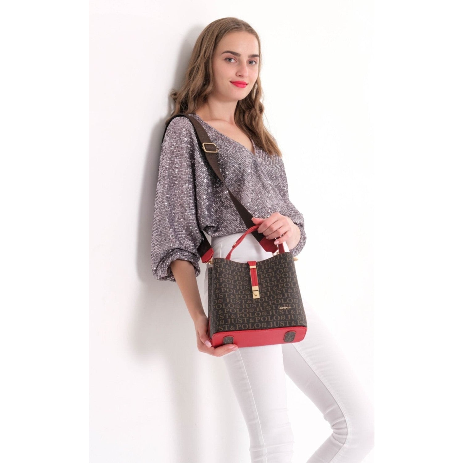 Just Polo Women's Brown Shoulder Bag Women's Handbag - MALLTURK