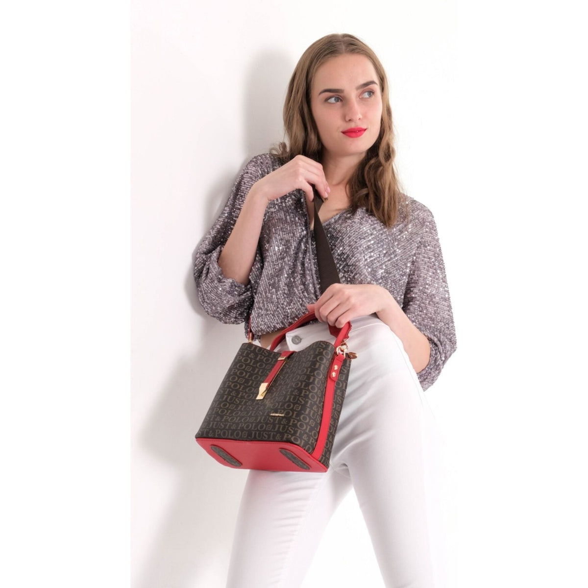 Just Polo Women's Brown Shoulder Bag Women's Handbag - MALLTURK