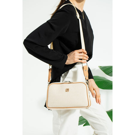 Just Polo Women's Cream Two-Strap 3-Compartment Shoulder and Crossbody Bag JPS2185 Cream - MALLTURK